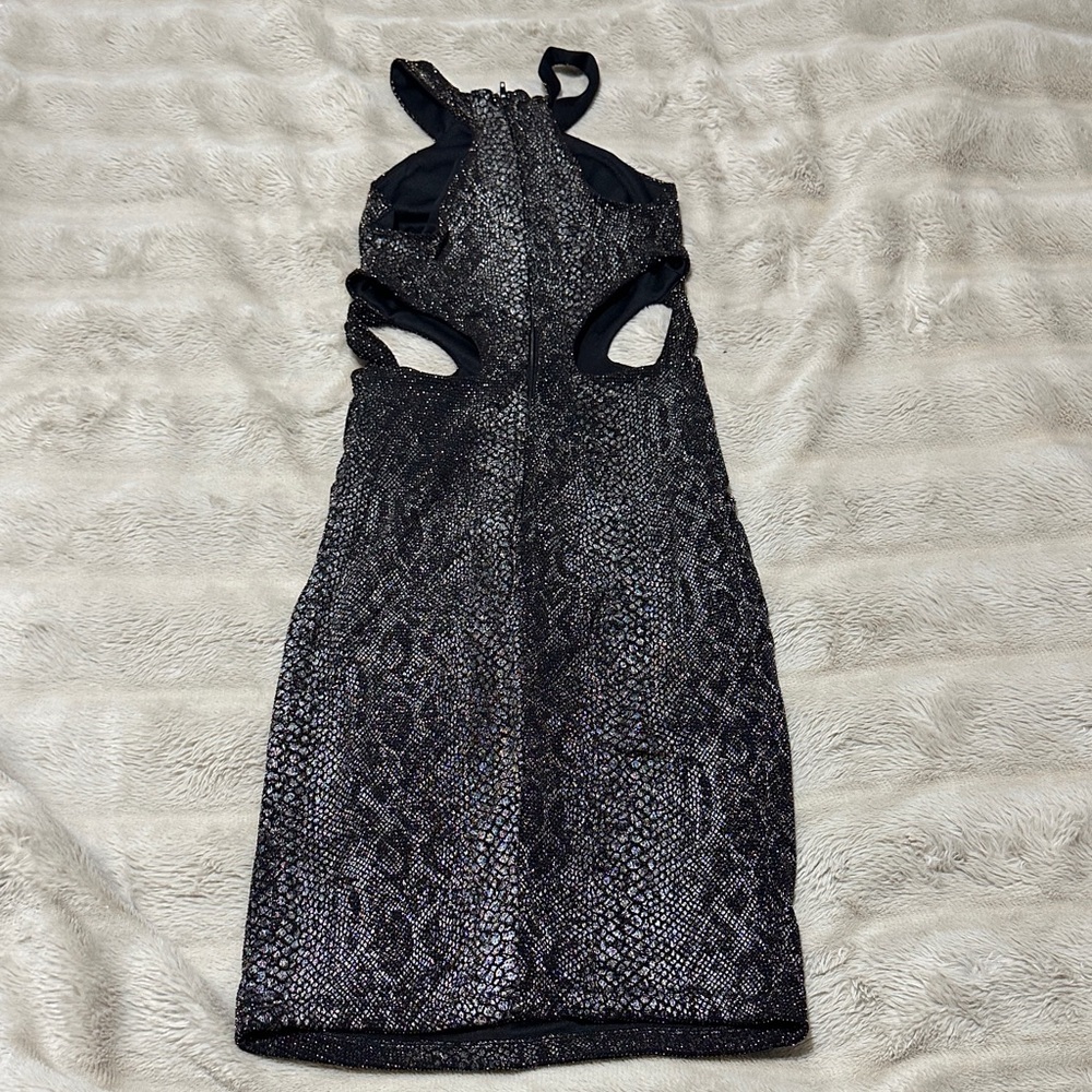 Black and Silver Cutout Dress